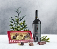 Treetop, lille kunde julehilsen italiensk vin & chokolade