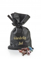 Sort julesæk med julehilsen 1000 g. Mars Miniaturemix