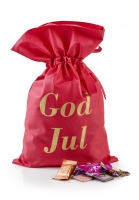 Rød julesæk med julehilsen 2400 g. Anthon Berg Mix