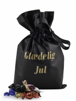 Sort julesæk med julehilsen 2900 g. Mixede chokoladebals