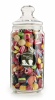 Apotekerglas med låg pakket med 1000 g. Blåvand Bolcher Mix