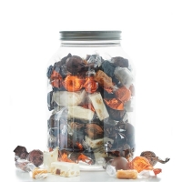 Mix af Cocoture fyldte chokoladekugler, fransk nougat og karamelmix i cylinder|1,2kg