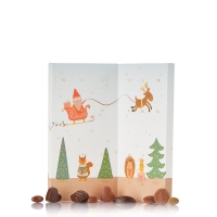 Lux retro kalender mix af marcipan, fyldt chokolade, overtrukket mandel og lakrids mm.|220g