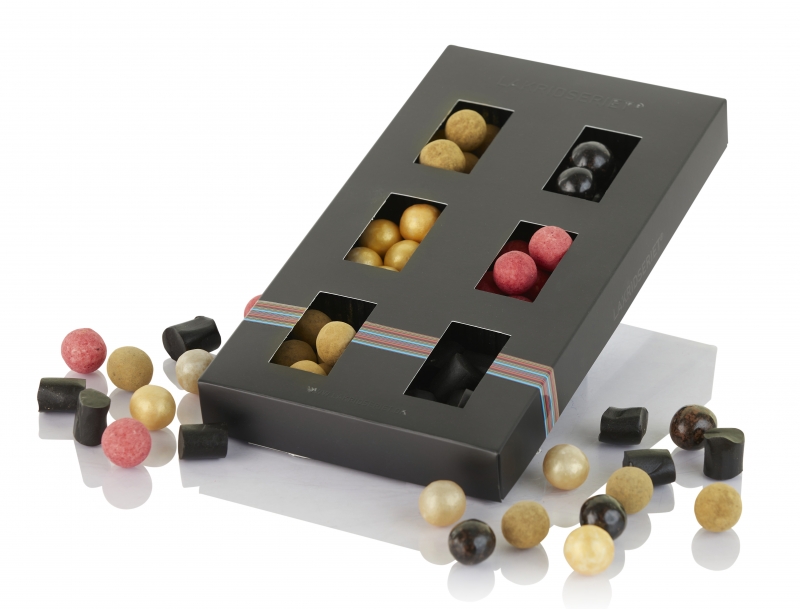 Lakridseriet 6 rums gaveæske, sort | 300g