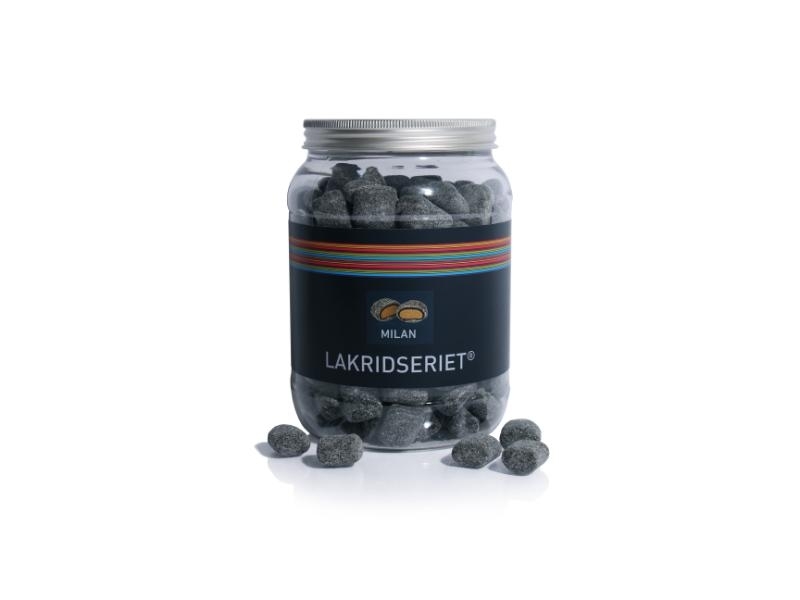 Lakridseriet cylinder med alulåg Milan, salmiak lakrids |1kg