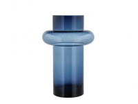 Lyngby Glas Tube vase 40cm mundblæst glas blå / dark blue 