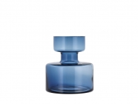 Lyngby Glas Tubular vase 20cm mundblæst glas blå /dark blue