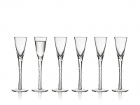 Lyngby Glas Paris 6 stk snapseglas på fod med snoet stilk