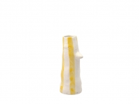 Villa Styles Vase øjenvipper og gule striber, 11,5 x 10 x 26 cm