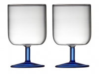 Lyngby Glas Torino 2 stk vinglas borosilikat klar/blå