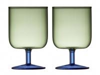 Lyngby Glas Torino 2 stk vinglas 30cl borosilkat grøn/blå