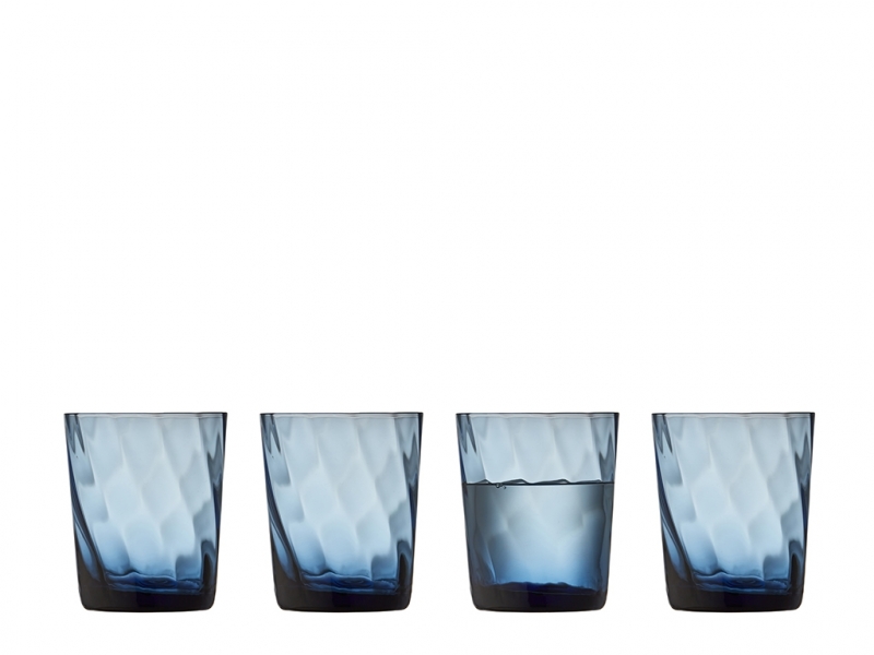 Lyngby Glas Vienna 4 stk vandglas 30cl mundblæst glas blå