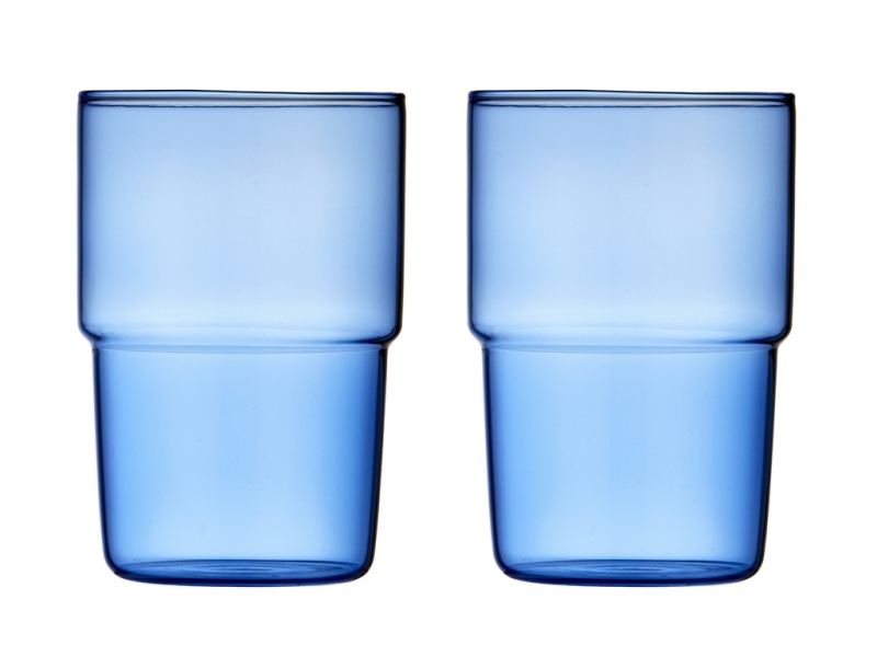Lyngby Glas Torino 2 stk drikkeglas borosilikat blå
