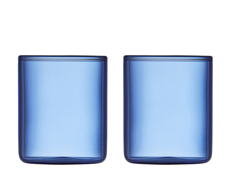 Lyngby Glas Torino 2 stk shotglas borosilikatglas blå