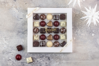 Christiansfelder Star 25 | 220g.  Stor gaveæske med fyldte chokolader