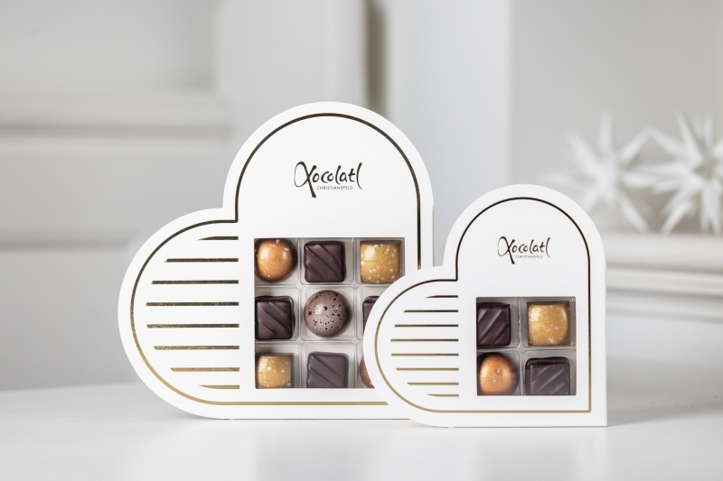 White Heart 9 | 90g.  Fyldte chokolader i gaveæske fra Xocolatl