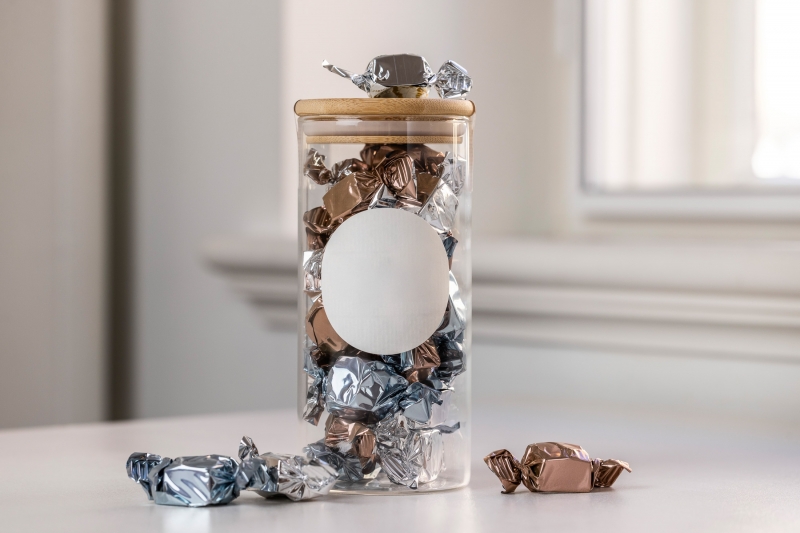 Maxi Glas Twist | 200g. Chokolader i glas med låg fra Xocolatl