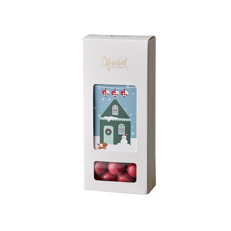 Christmas City Liquorice | 90g. Lakrids med hvid chokolade og hindbær fra Xocolatl