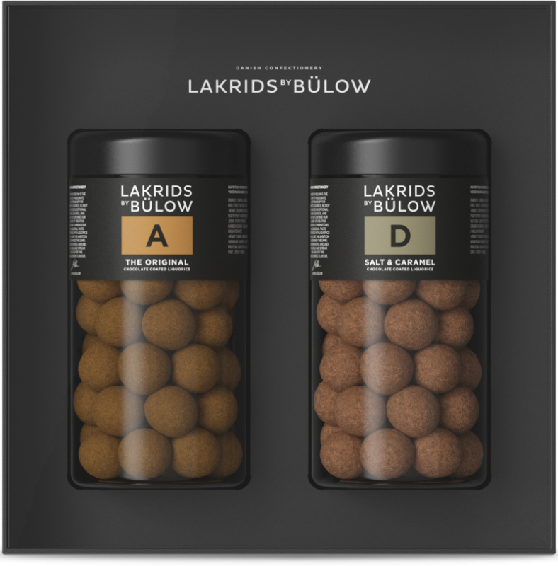Lakrids by Bülow BLACK BOX 2 x Regular A+D | 590g Gaveæske