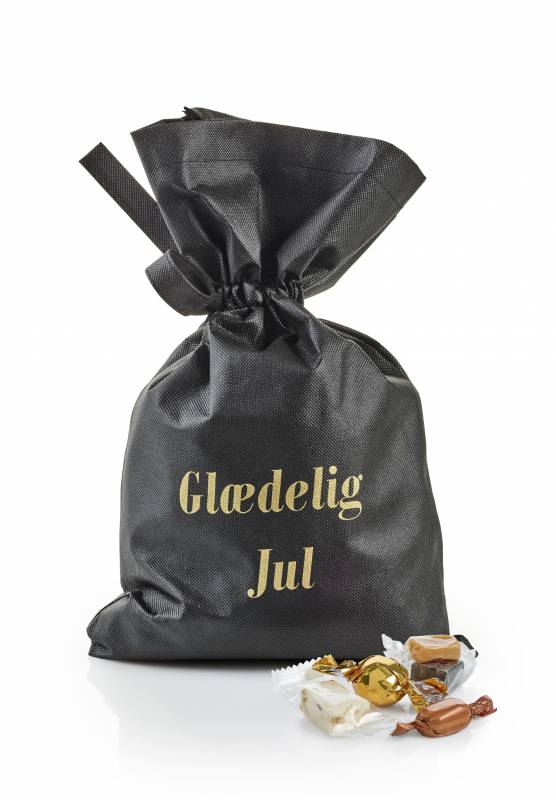 Sort julesæk med julehilsen 1750 g. Julemix
