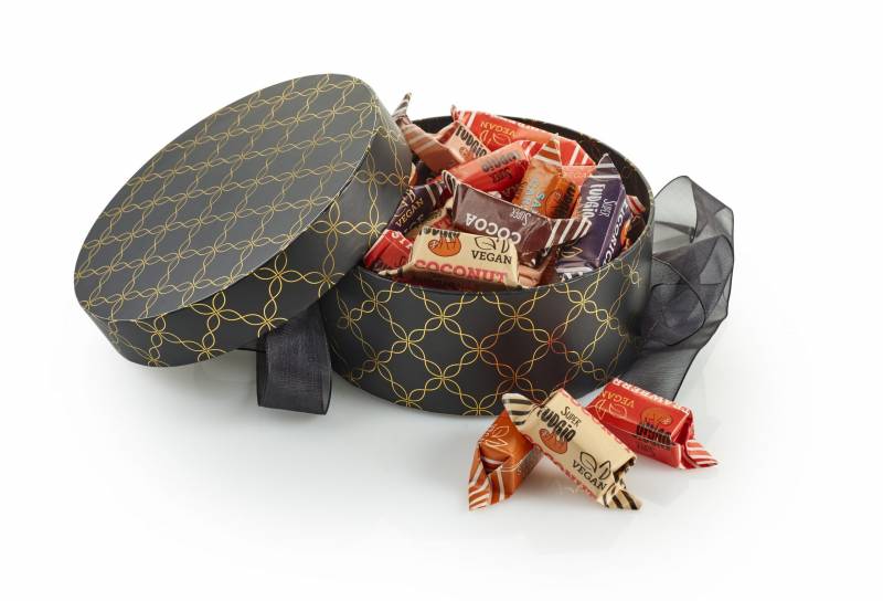 Hatteæske Sort/Guld - Økologisk & Vegansk Fudgemix |300g