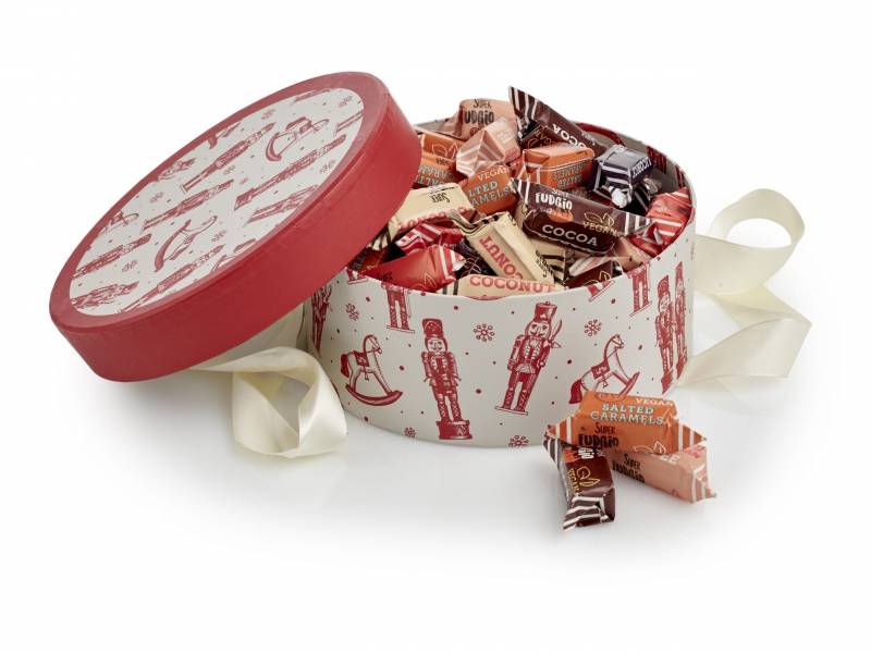 Hatteæske Nutcracker, Stor - Økologisk & Vegansk Fudge - Mix 600 g.